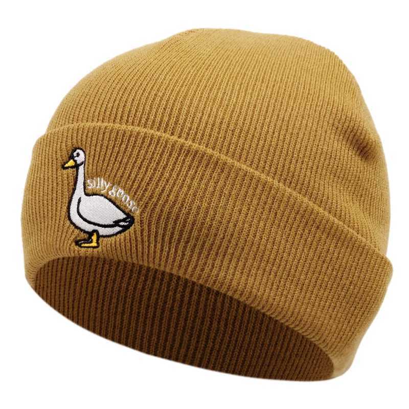 Cute Duck broidered Knitted Hat Warm for Men and Wen in Autumn and Winter Outdoor Adt Knitted Hat with Knitted YarnW251023