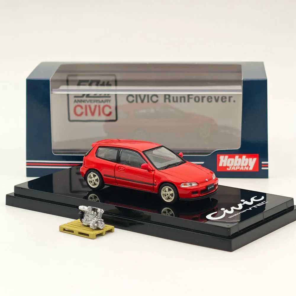 164 for CIVIC EG6 SirS With Engine Display Model Milano Red HJ641017SR Diecast Models Car CollectionT251023