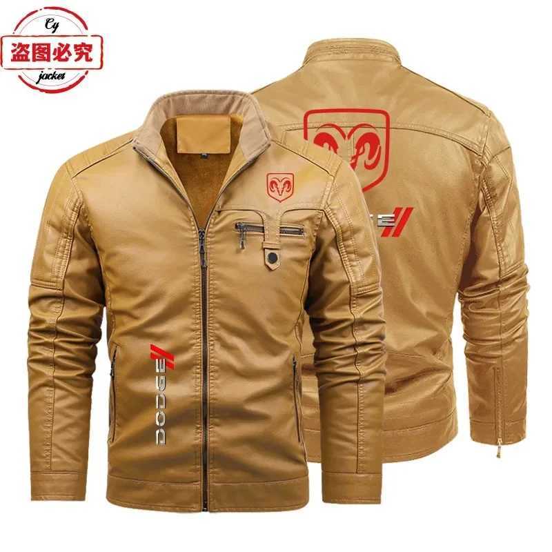 Car Printed Retro Washed PU Leather Jacket Solid Color Jacket Windproof and Warm Mens Car Jacket Team Racing Suit W251023