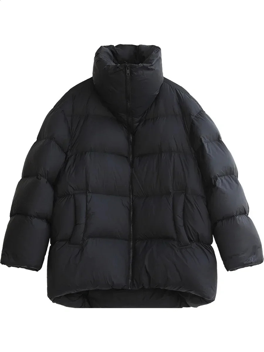CHIC VEN Womens Down Coats Korean Stand Collar Simple Solid Color Warm Casual Jackets Soft Fashion Female Clothing Winter 251022