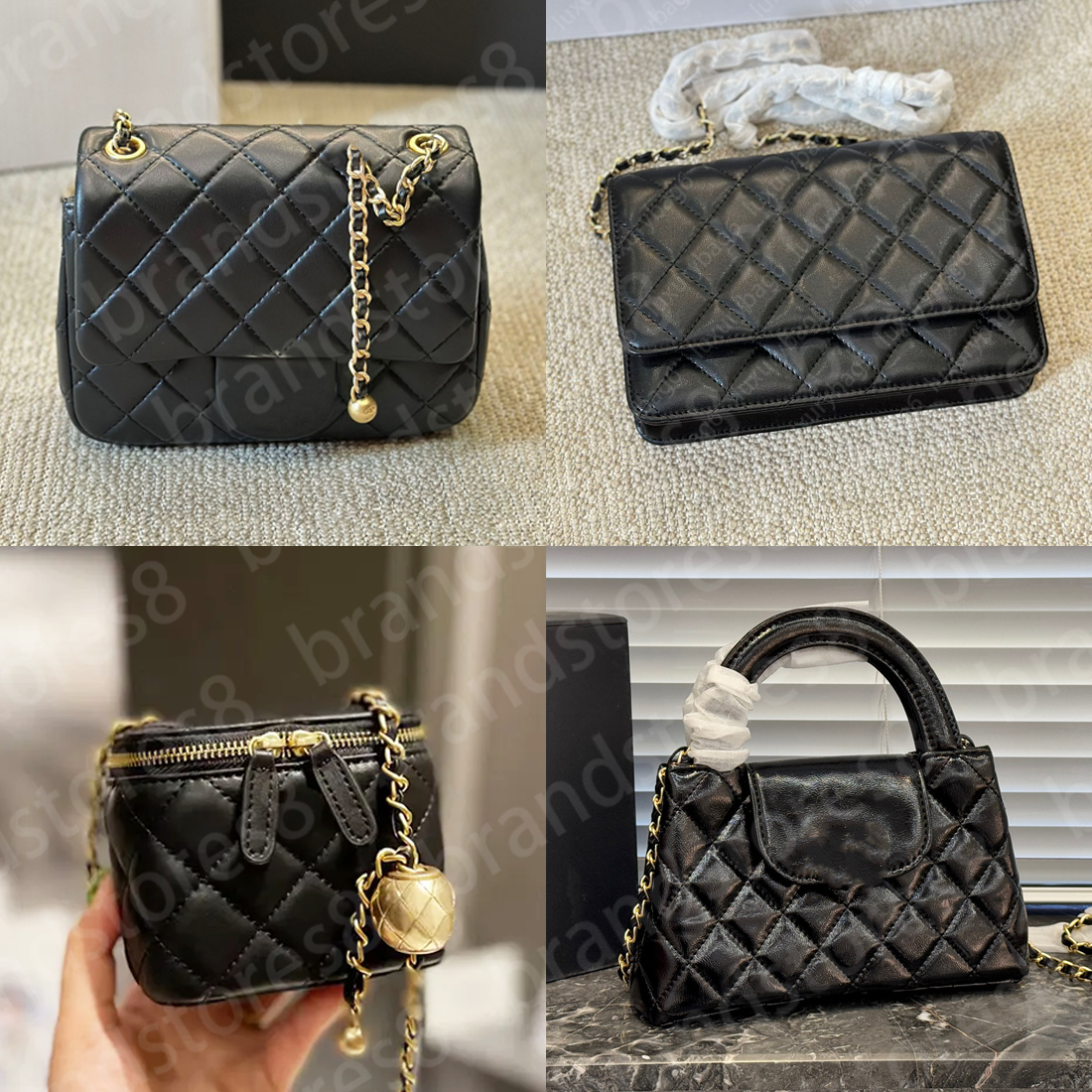 designer bag chain strap handbag plaid purses double letter solid buckle sheepskin caviar pattern womens luxury evening bags1