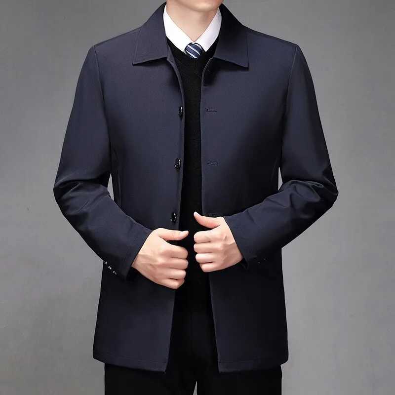 Quality Mens Business Casual Jacket Fashion Men Office Jacket Dress Coat Spring Autumn Solid Brand Mens Coat W251023