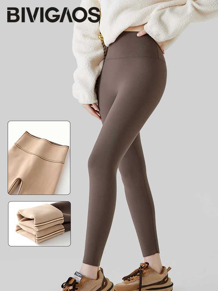 BIVIGAOS Autumn High Waist Seamless Rabbit Fleece Shark Leggings Women Winter Clothes Warm Leggings Sexy Slim Casual LeggingsT251023