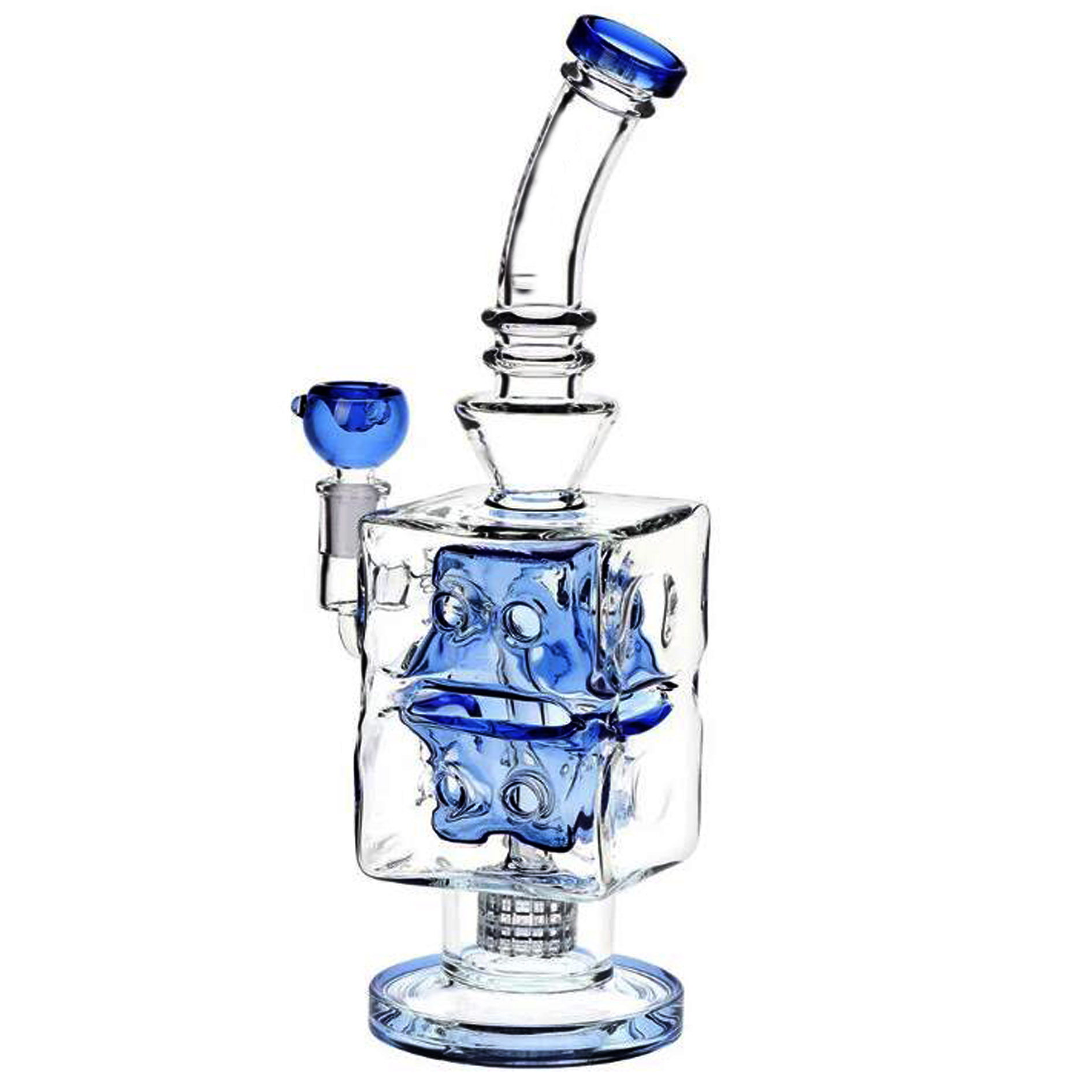 Big Glass Water Pipes Unique Hookahs Bong Double Swiss Perc Recycler Water bongs bubbler Dabber With 14mm Joint 12.8inchs