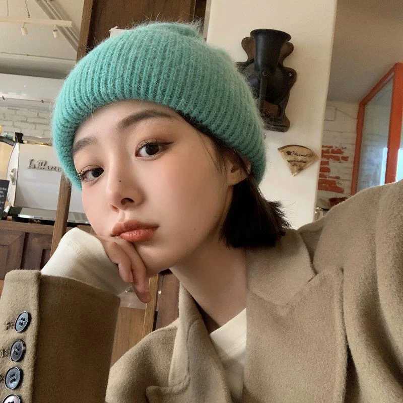 Rabbit Fur Beanies Soft Warm Fluffy Winter Hat for Women Angora Knitted Hat Skullies Beanies Female Bonnet Woman Knit CapXJ251023