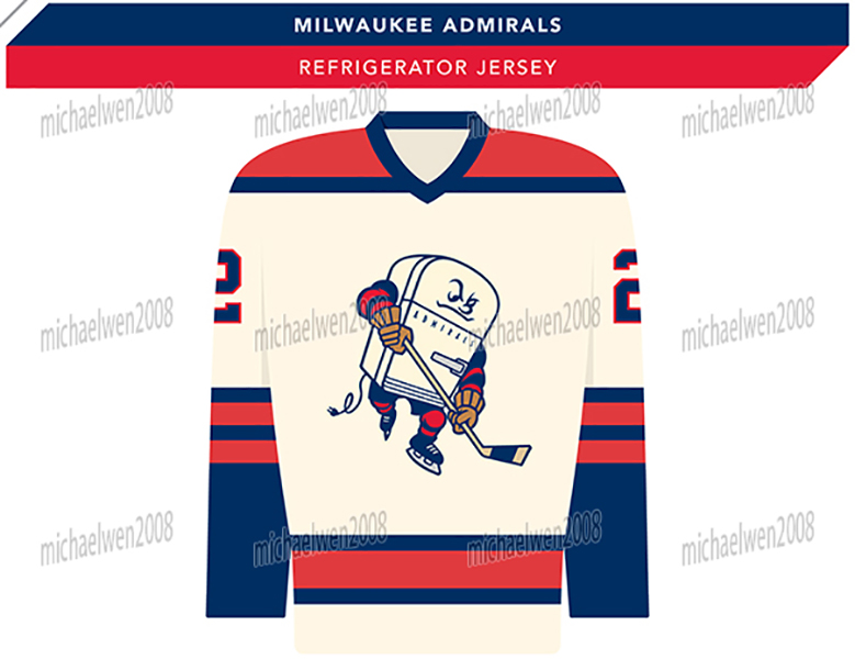 Personalized Custom AHL Milwaukees Admirals 2025-26 Hockey Jersey Number Embroidered Letter Number Design Polyester Classic Sportswear Jerseys