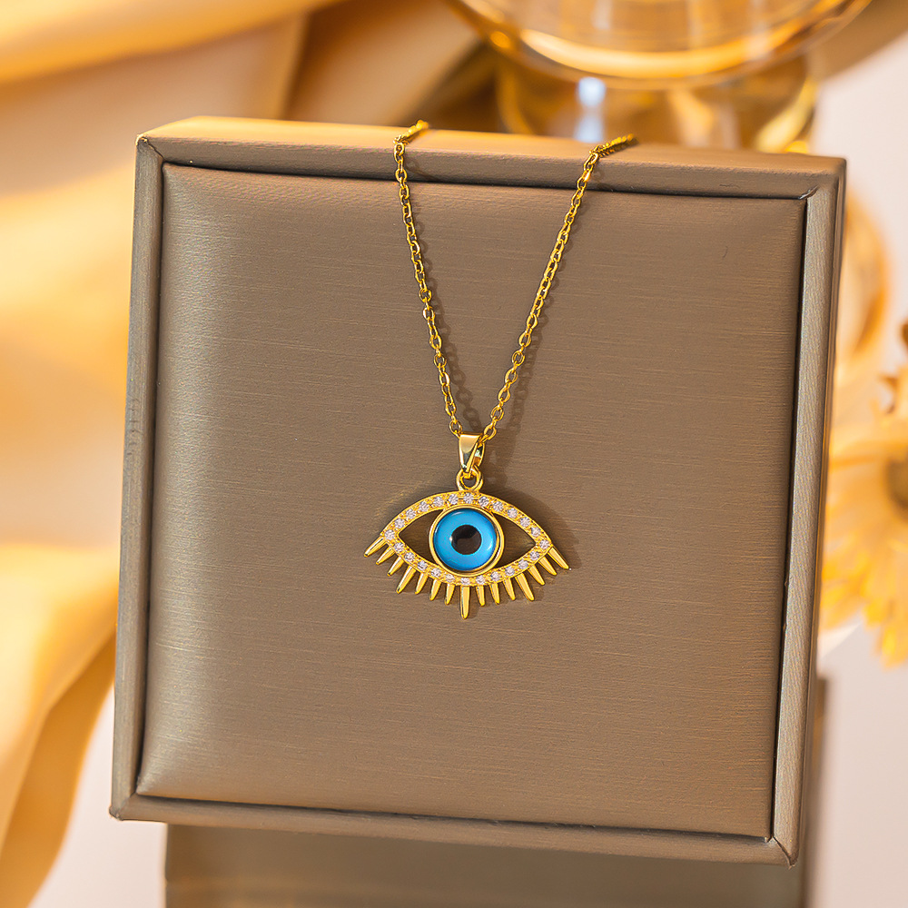 Designer necklace Palm Blue Eyes Devil's Eye Pendant Necklace Clavicle Chain necklace for women free shipping heart necklace gift for men