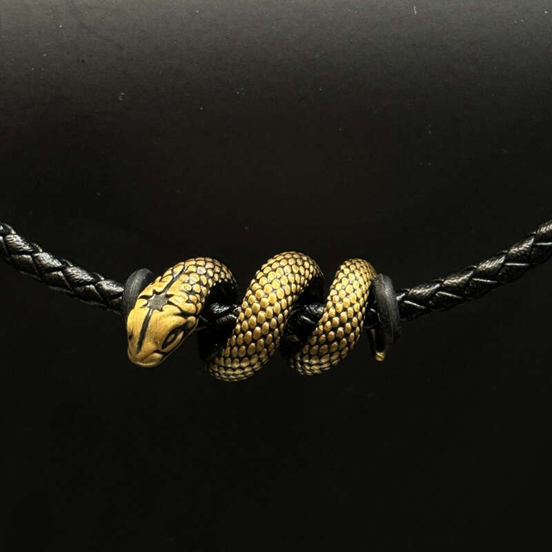 Vintage Black Gold Coiled 2025 New Model Zodiac Year Snake Charm Bracelet
