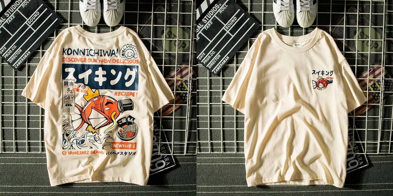 Harajuku Y2k Tops Japanese Carp Short Sleeved Tshirt Men Oversized Sports T Shirt High Quality Cotton Tee Loose Unisex ClothingXJ251023