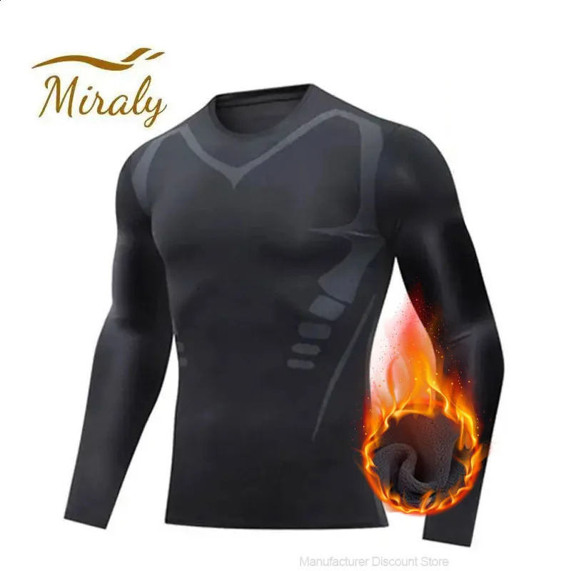Winter Warm Men Underwear Fleece Thermal Undershirts Long Sleeve Compression Tights Fitness Workout Sports Tracksuit Tops 251023