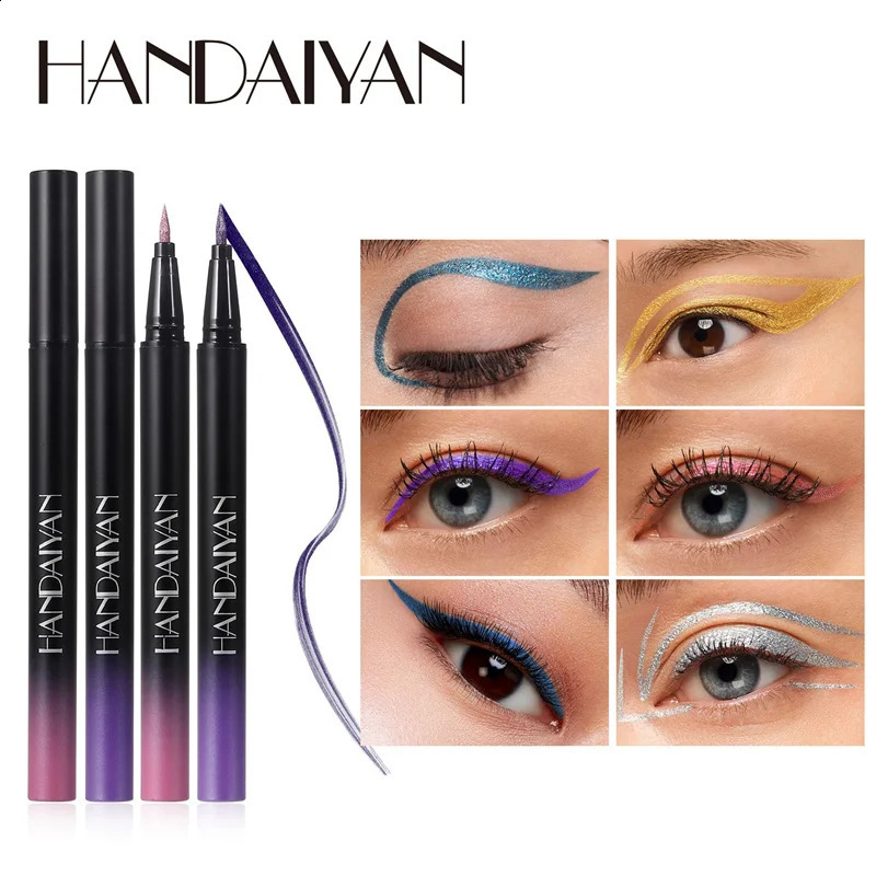 Glitter Liquid Eyeliner Pencil Waterproof Purple Pink Blue Eye Liner Pen Long Lasting Quickily Drying Eyes Makeup Cosmetics 251014