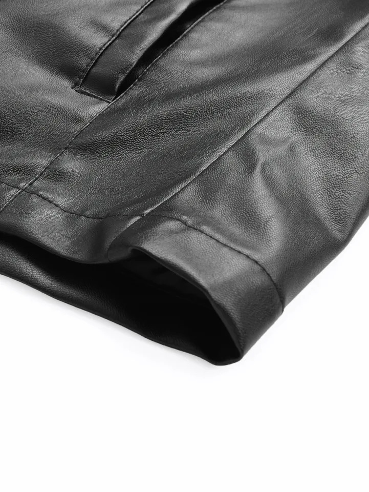 Mens Small StandUp Collar Leather Jacket Windproof and Warm Stylish FormFitting Suitable for Daily Commuting Street Wear Autumn Winter Outings Casual 