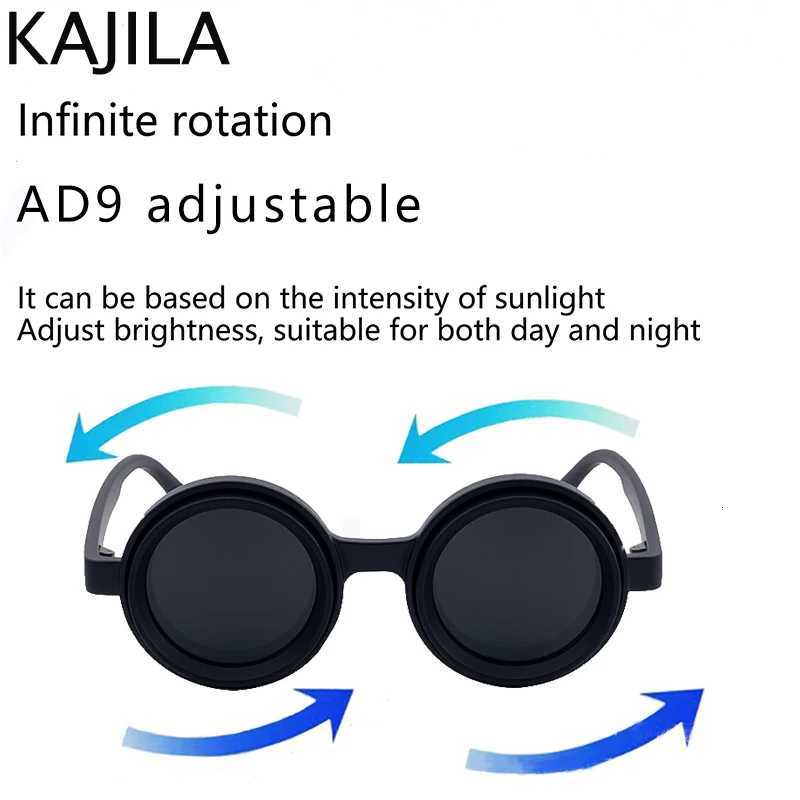 Polarized Small Frame Round Steampunk ND9 Adjustable Dimming Sunglasses Men LightReducing Sun Glasses For Fishing Driving UV400W251023