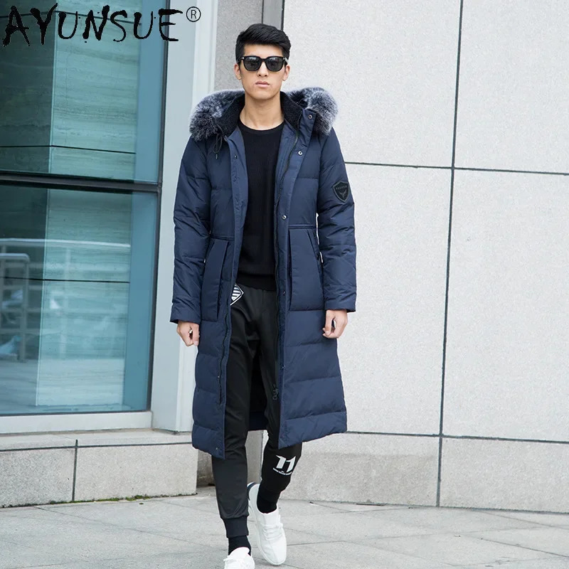AYUNSUE Winter Jacket Men Hooded Down Jackets Mens Clothing Big Fox Fur Collar Coat large size 14XL clothes Los Hombres Parkas 251020
