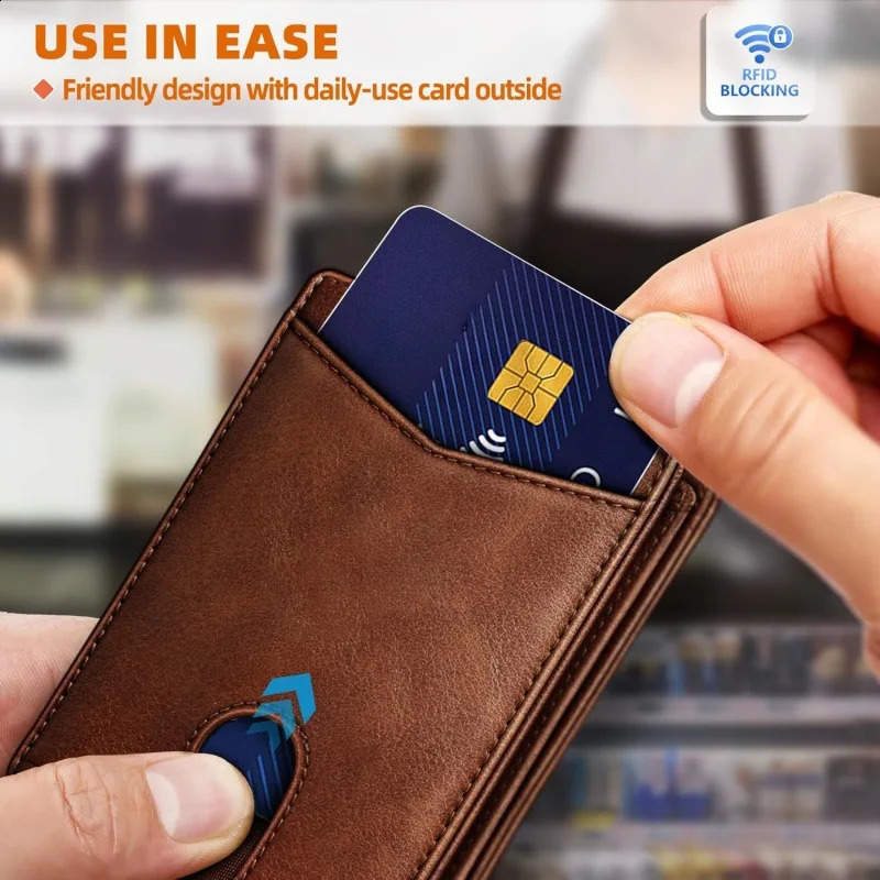 YAT Mens Card Bag Leather Multi slot Wallet RFID Anti theft Brush with ID Card Window Fashion Card Clip251023