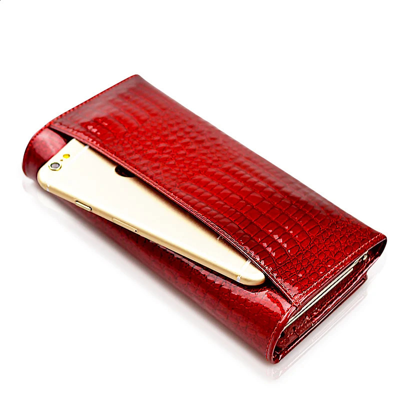 HH Alligator Womens Wallets Genuine Leather Ladies Clutch Coin Purses Hasp Patent Female Long Wallet251023