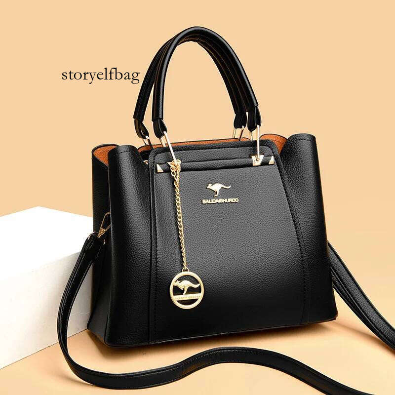 Soft Leather Handbags Women Bags Designer 3 Layers Shoulder Crossbody Sac Ladies Large Capacity Shopping Messenger Tote