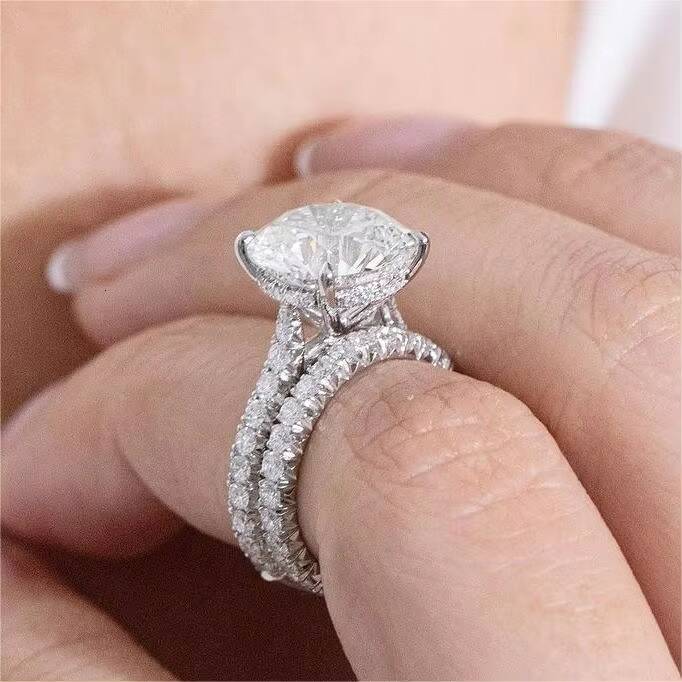 Hight Quality Sterling Silver Jewelry Hip Hop Iced Out Moissanite Diamond Rings for Women Men