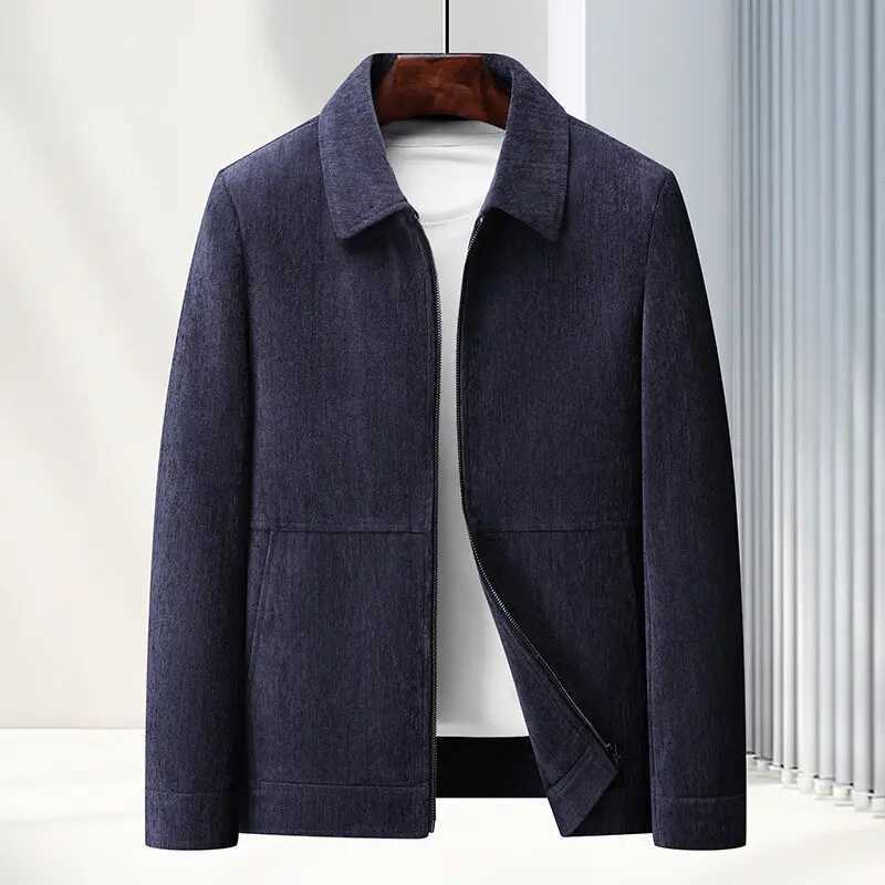 Spring Brand Business Jacket Men Casual Coats Zipper Simple MiddleAged Elderly Dad Clothes Office Outerwear Blazer Jackets Tops W251023