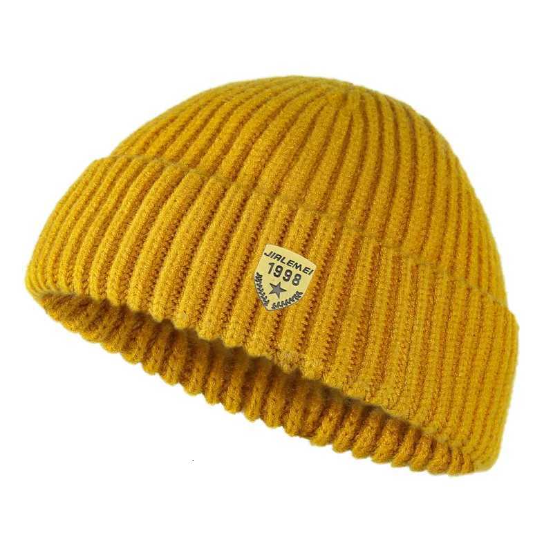 Autumn and winter solid color knitted hat mens warm woon hat coup plover hat landlord hat ins street hat melon skin hatW251023
