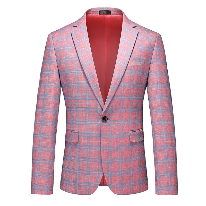 Single Breasted Plaid Suit Mens Clothing Fashion Simple Men Business Social Wedding Party Tuxedo Dress Blazers Jacket 251023