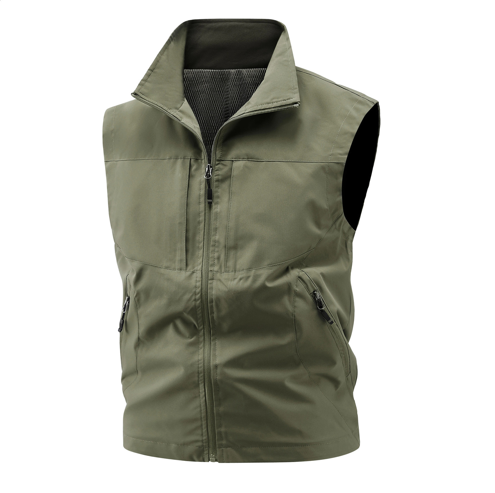 AutumnWinter Mens Vest High Quality Fashion Stand Up Collar Comfortable Trendy Shoulder Multi Pocket Coat for Men 251023