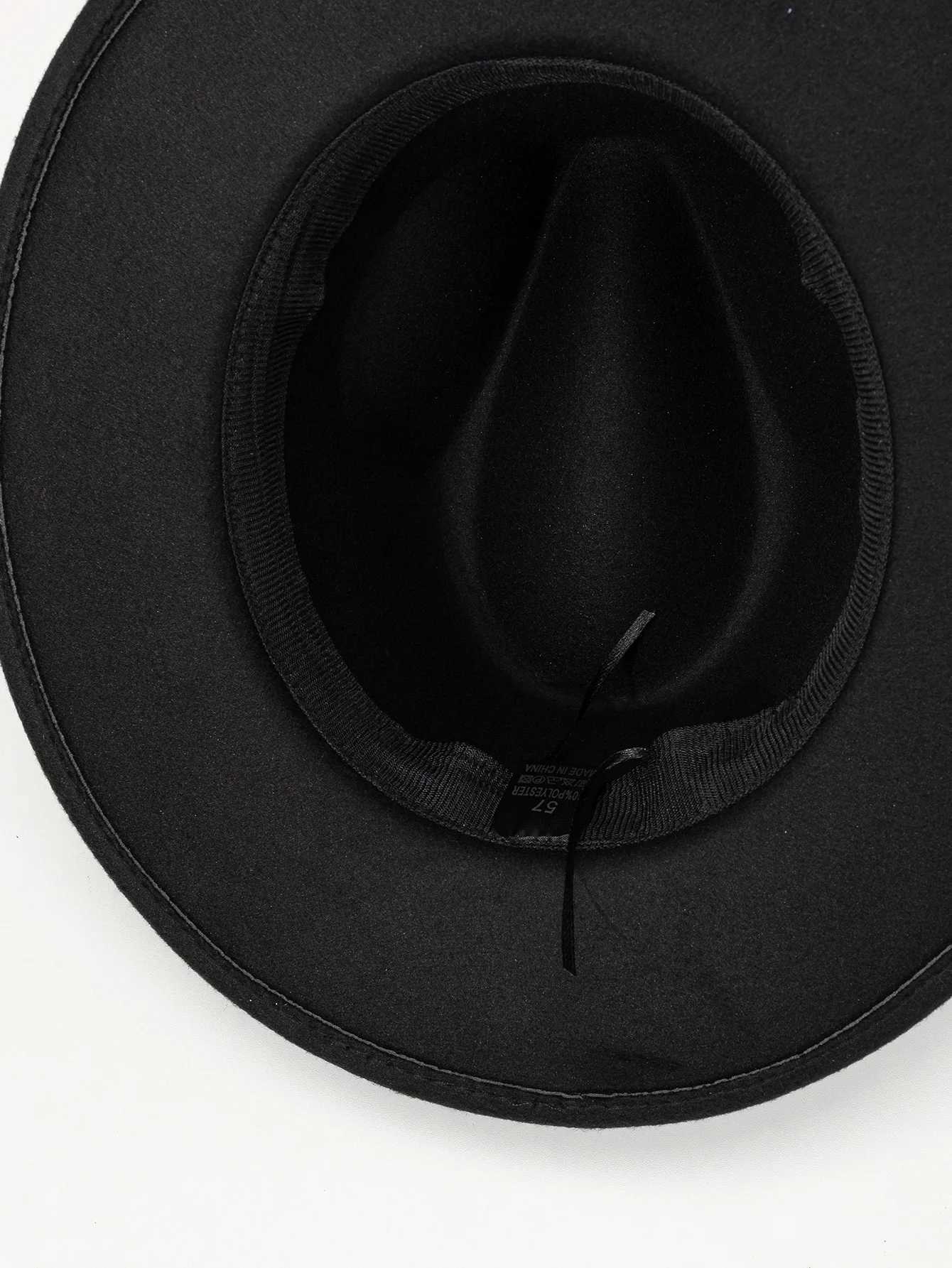 Autumn and winter men and wens new large brimmed hats fashionab woon jazz hats English sty top hatsW251023