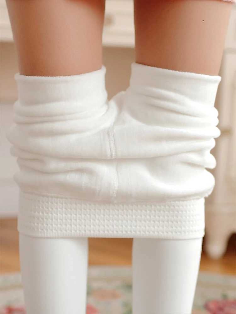 Women Winter Leggings White High Waist Tight Warm Legging Workout Thick Thermal Pantyhose Sexy Elasticity Fleece Stocking FemaleT251023