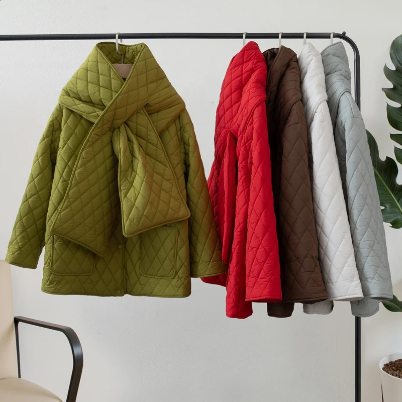 Women Autumn Winter Scarf Jacket Warm parka 251021