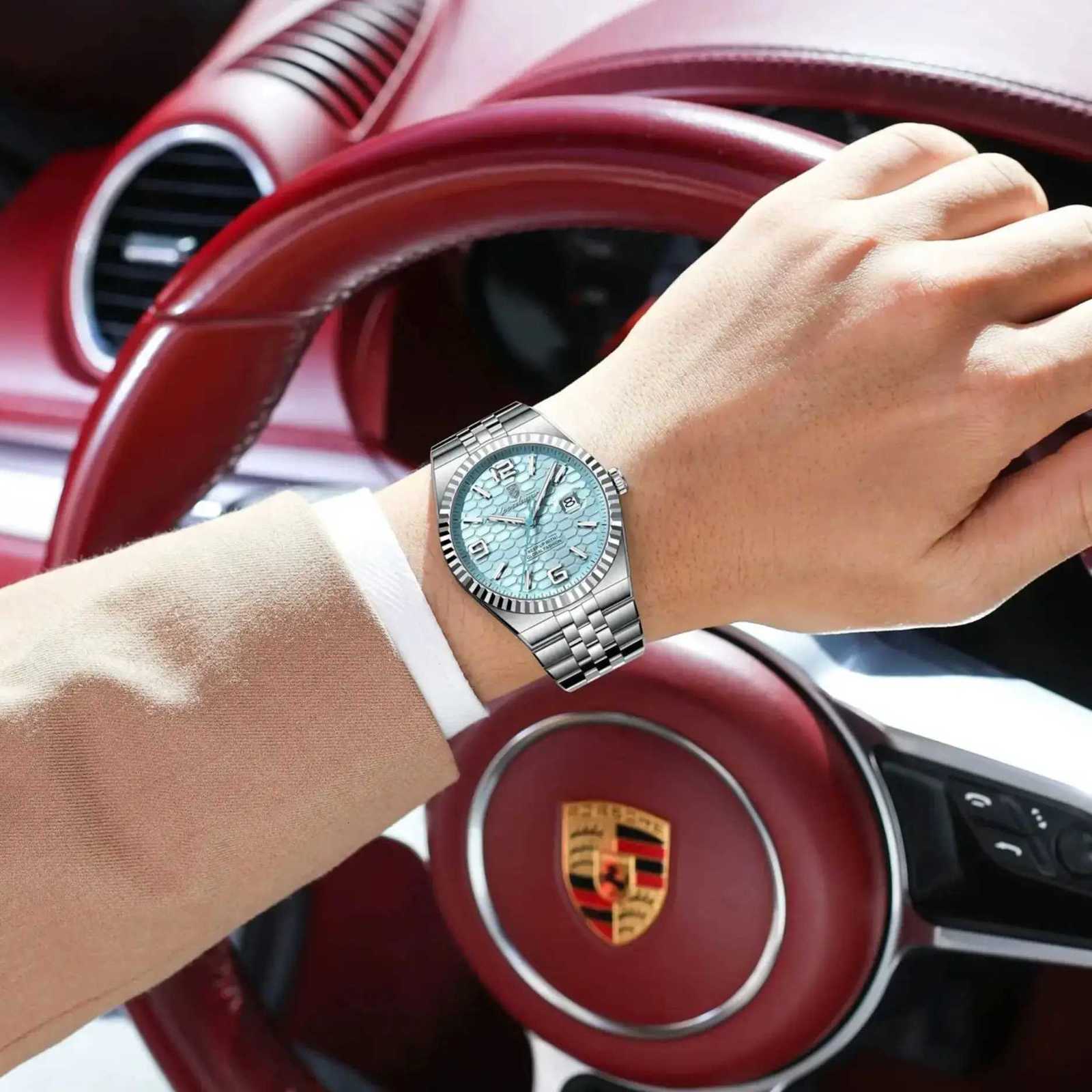 POEDAGAR High Quality Original Men Clock Waterproof Luminous DateLuxury Man Watch Stainless Steel Quartz Mens Watches MaleBoxL251023