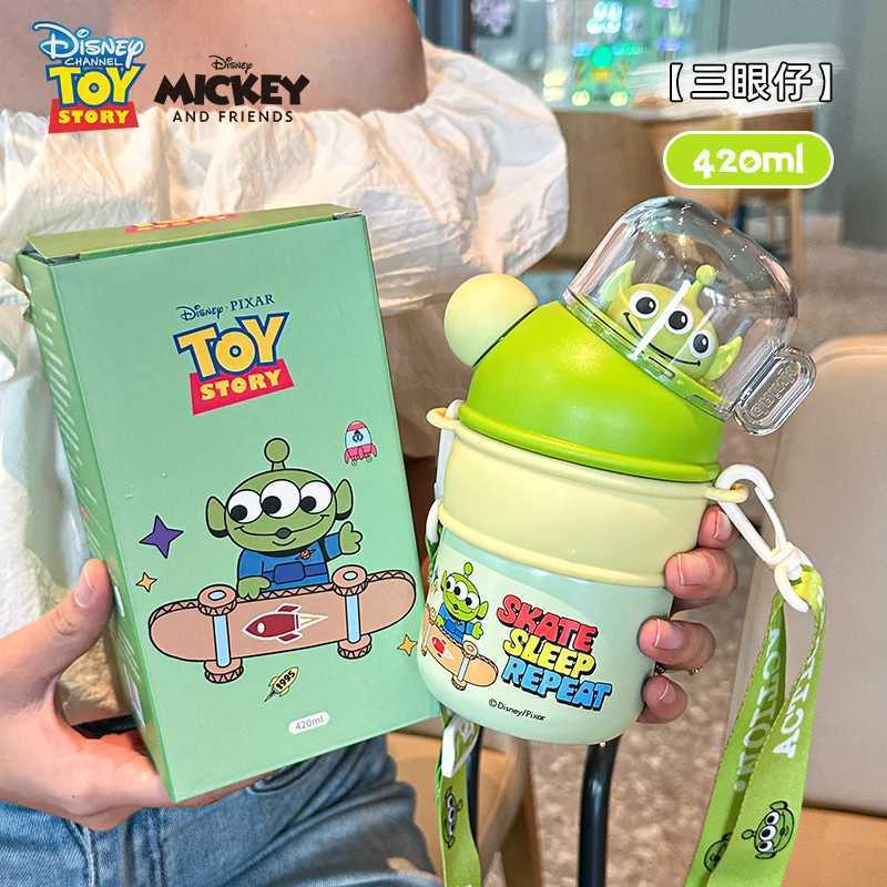 Disney 420ml Mickey Mouse Buzz Lightyear 316 Kids Strawberry Bear Thermal Mug Outdoor Portable Mug Office Thermal Mug GiftsXJ251023