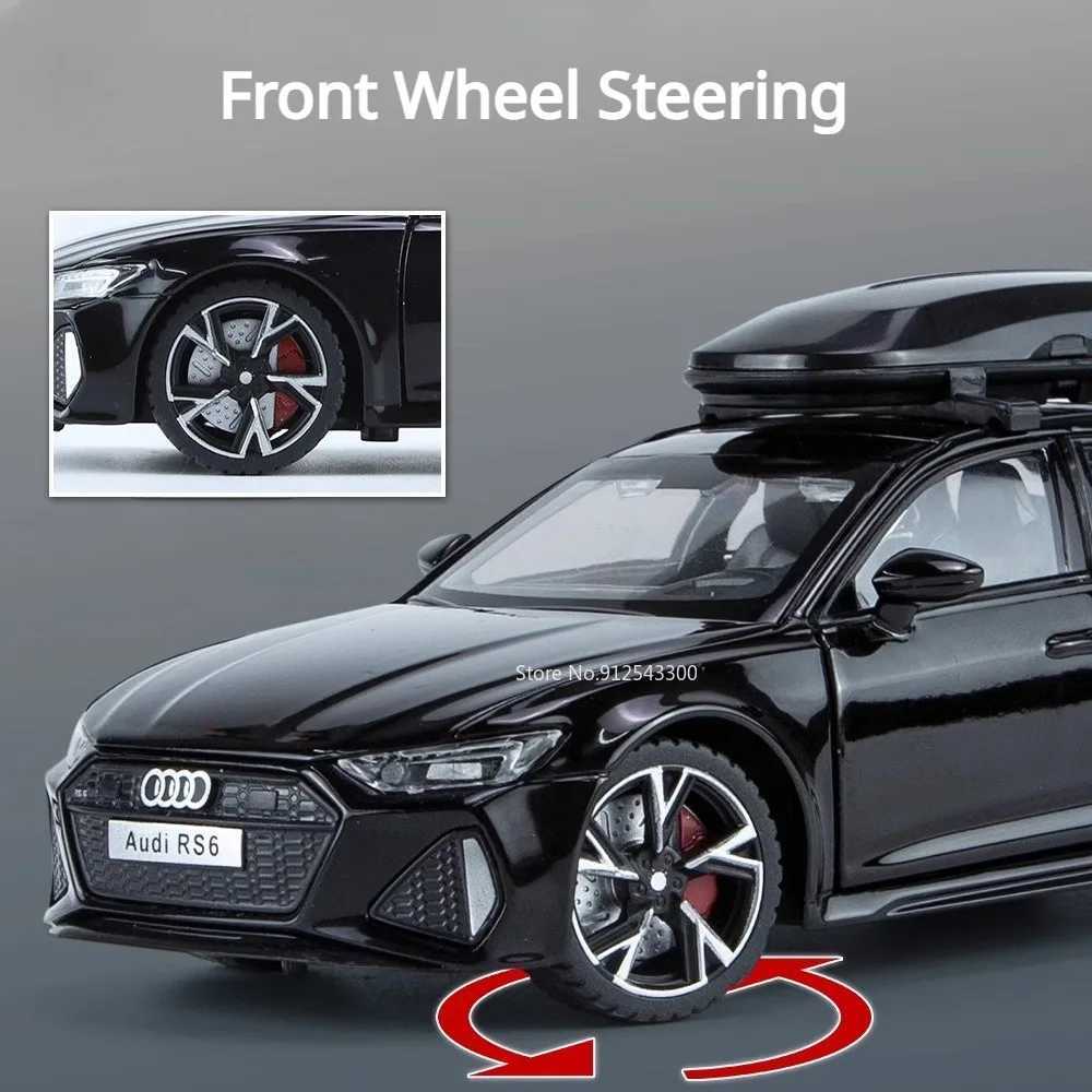 132 RS6 Car Model Toy Simulation Alloy Diecast Doors Opened Sound Light Shock Absorption Vehicle Models Ornaments Child GiftsT251023