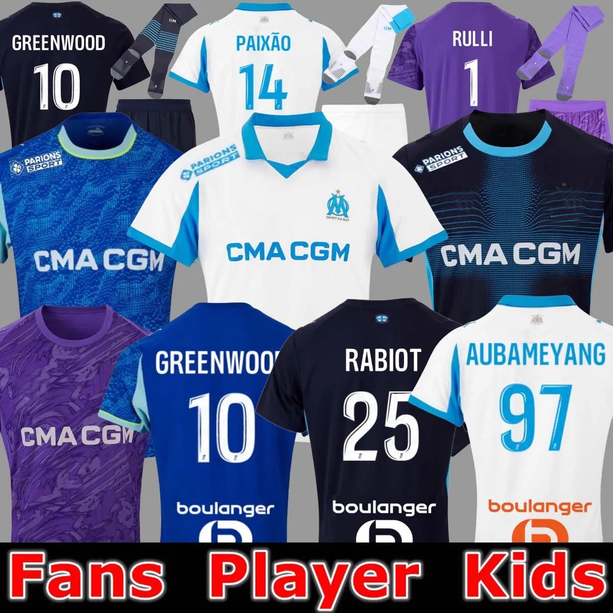 25 26 maillot de foot GREENWOOD 125th Anniversary Soccer jerseys OUNAHI harit 2025 2026 OM man and KIDS football shirt hommes enfants BALERDI RONGIER FANS player999