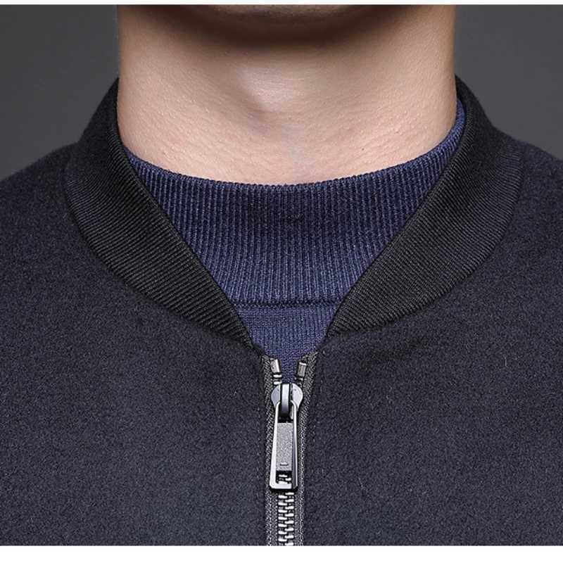 Minglu Autumn Winter 00 Wool Mens Jackets Luxury Stand Collar Solid Color Zipper Thicken Business Casual Man Coats 4XL W251023