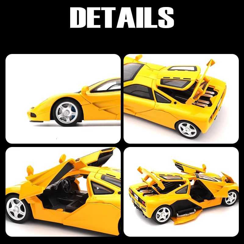 132 McLaren F1 XP4 XP5 1933 Supercar Alloy Metal Diecast Model Car Sound And Light Pull Back Childrens Toys Car Holiday GiftsT251023
