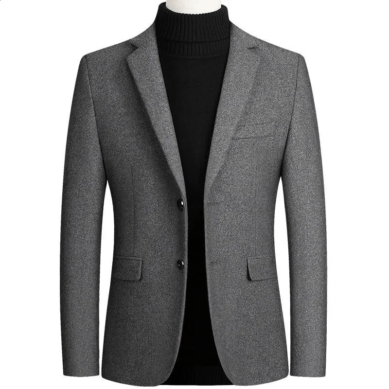 Mens Wool Blazers Male Suit Jacket Oversized Solid Business Casual Winter Men Clothing Wedding Coat 4XL A5FJ002 251023