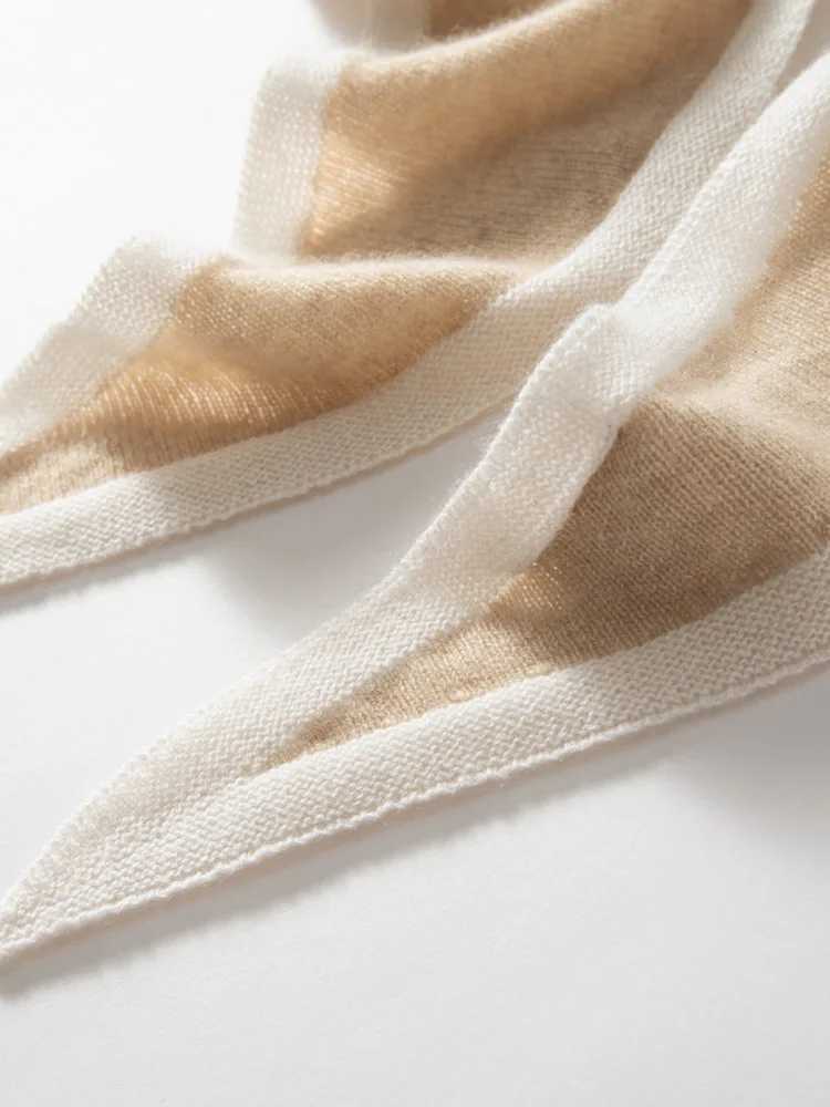 ADDONEE Women 100 Cashmere Scarf Autumn Winter Triangle Scarf Office Lady Luxury Grace Simple Style Cashmere Knitwear Shawls J251113