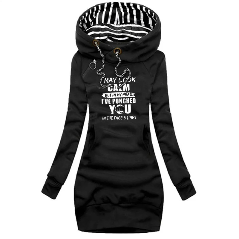 Autumn and Winter Women Dresses Fashion Long Sleeve Hoodie Dress Casual Hooded for Pullover 251022