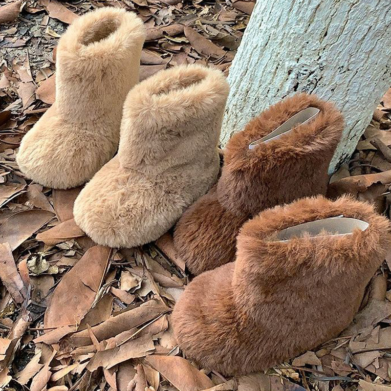 Kids Boots Fashion Design Toddler Girl Fur Boots Children Ankle Snow Boots Warm Shoes Cutefeet Girls Christmas Sizes US5.5C-US12.5C C1171