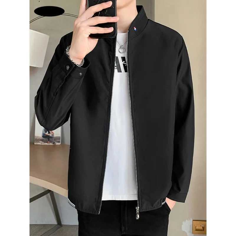 Blazer Jacket Men Casual Jacket Spring Autumn Workwear Stand Collar Zip Up Coats Men Lightweight Business Style Outerwear W251023