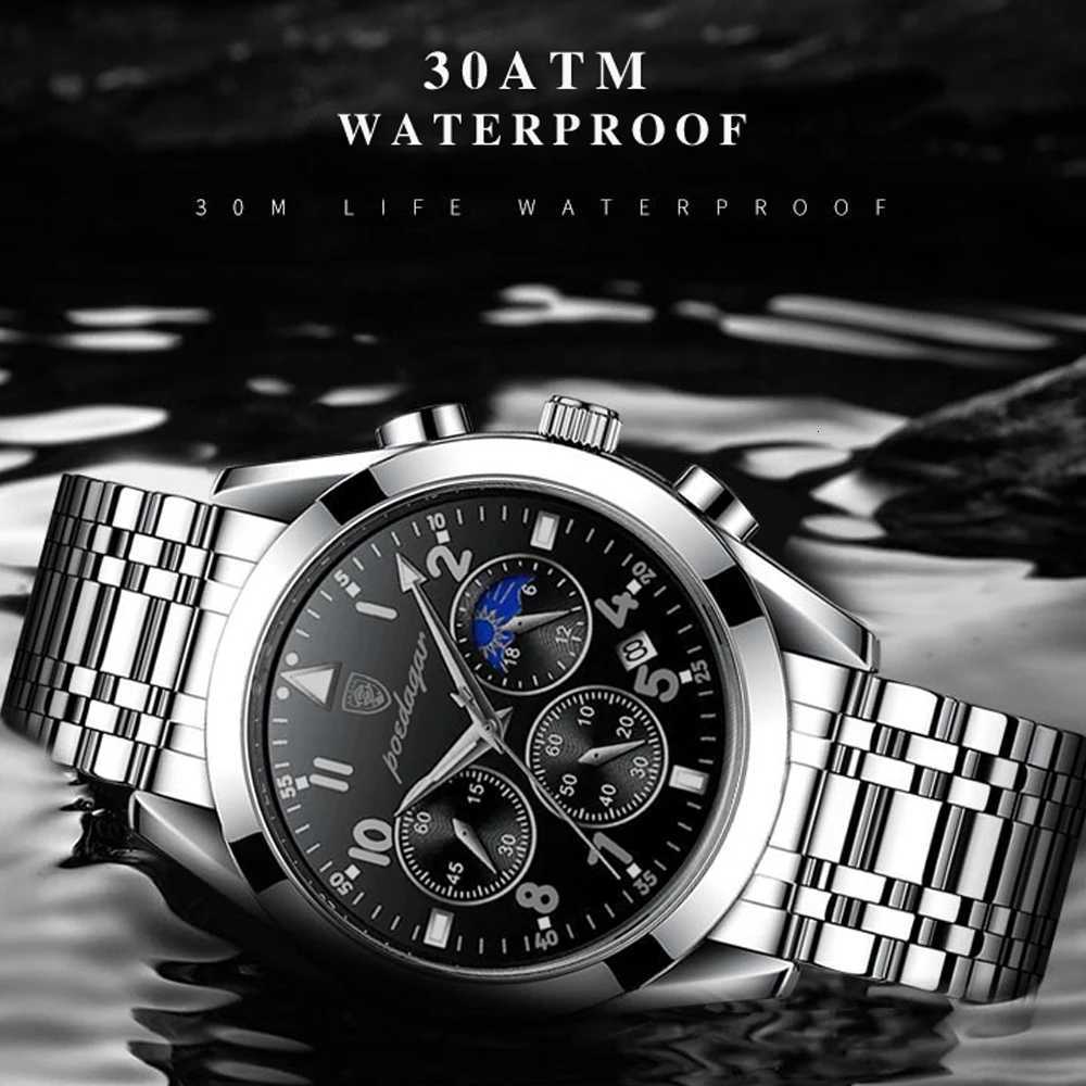 POEDAGAR Men Watches Stainless Steel Top Luxury Fashion Business Wristwatch Waterproof Luminous Quartz Watches Relogio MasculinoL251023