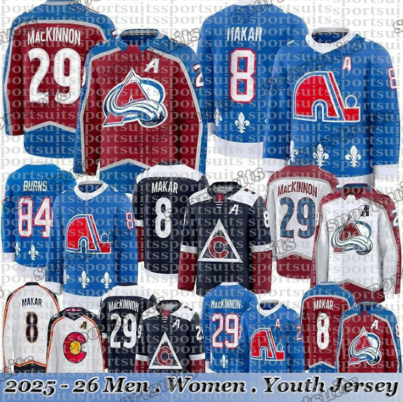 #8 Cale Makar Colorado hockey jersey 2025-26 30th avalanches jersey #29 Nathan MacKinnon Gabriel Landeskog Brock Nelson Valeri Nichushkin Toews Martin Necas jerseys