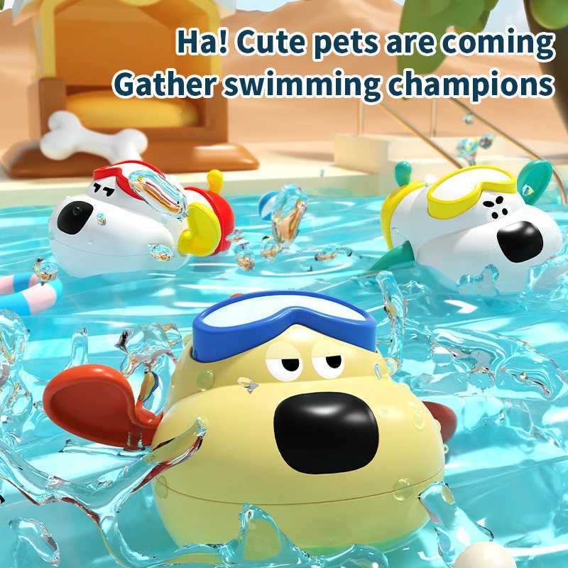 Childrens Bath Time Fun Spring Winding Toy Waterloving Dogs Bathroom Plaything Interactive Bathtub Toy for Kids J251023