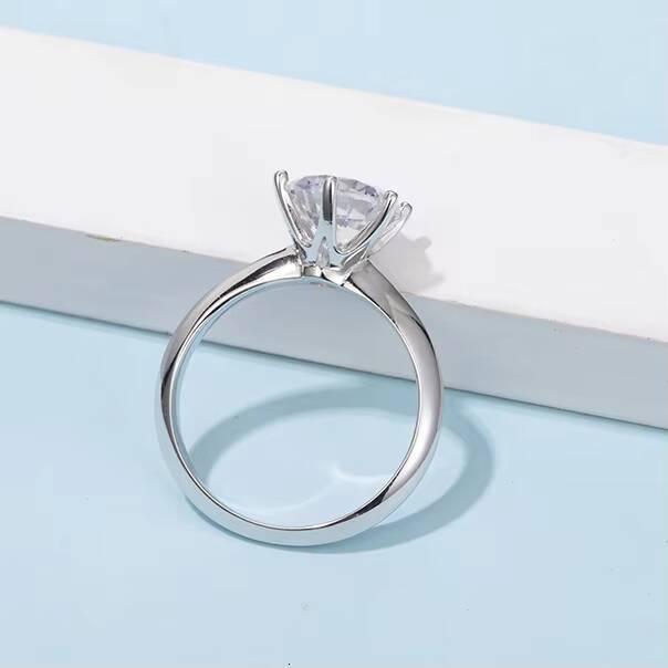Ring Moisssanite Wholesale Lady Jewelry 925 Sterling Silver Luxury Moissanite Ring