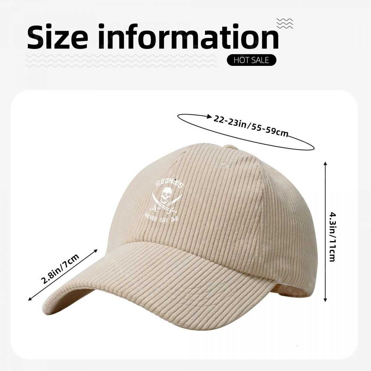 Cust Goonies Nr Say Die Baseball Soft Corduroy Trucker Hat All Day Adjustab Sports Hiking Dad HatsW251023