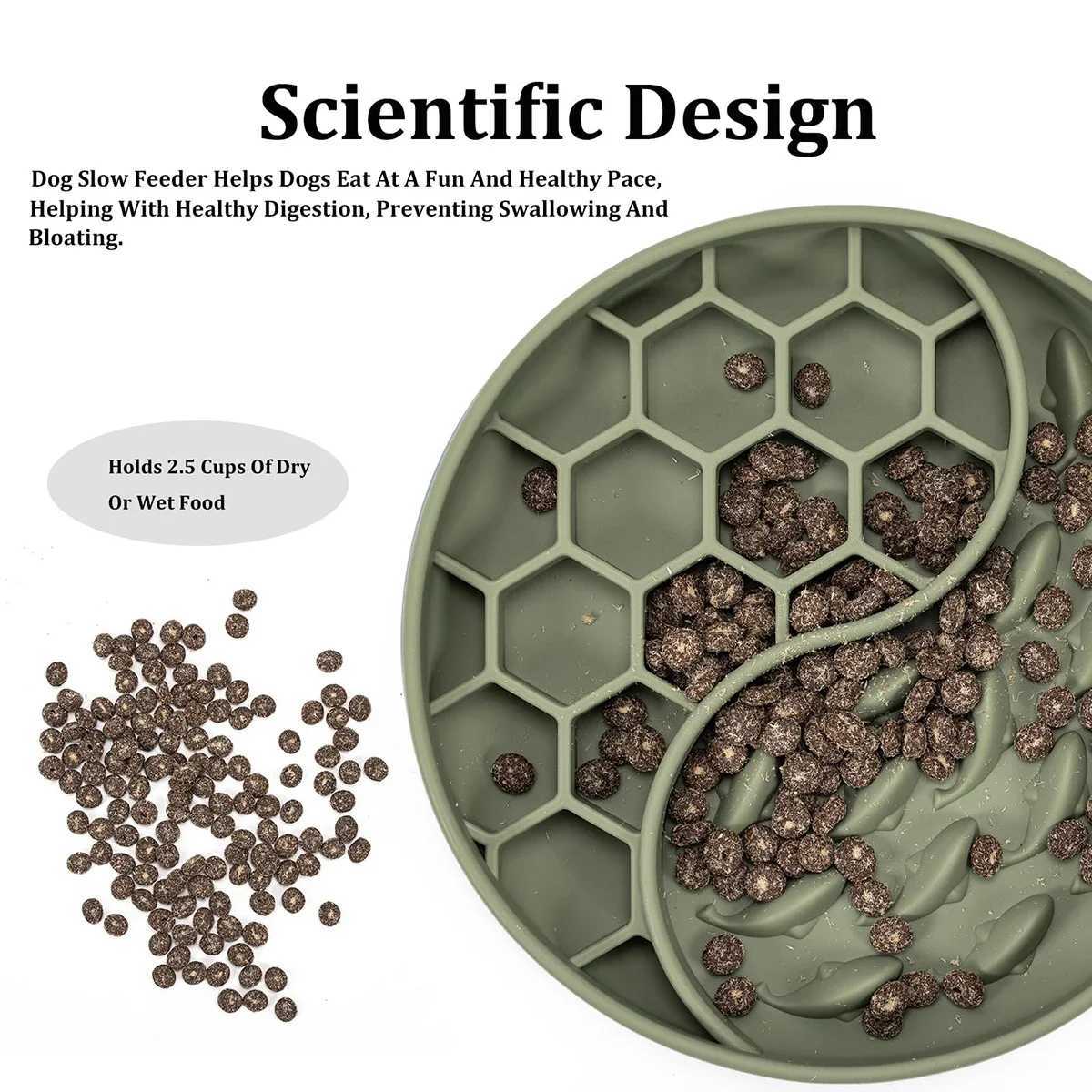 NonToxic Round Honeycomb Pet Slow Feeder Dog Bowl Custom Dog Bowl Water Food Mixing Unique Silicone Slow Dog Bowl Y251023