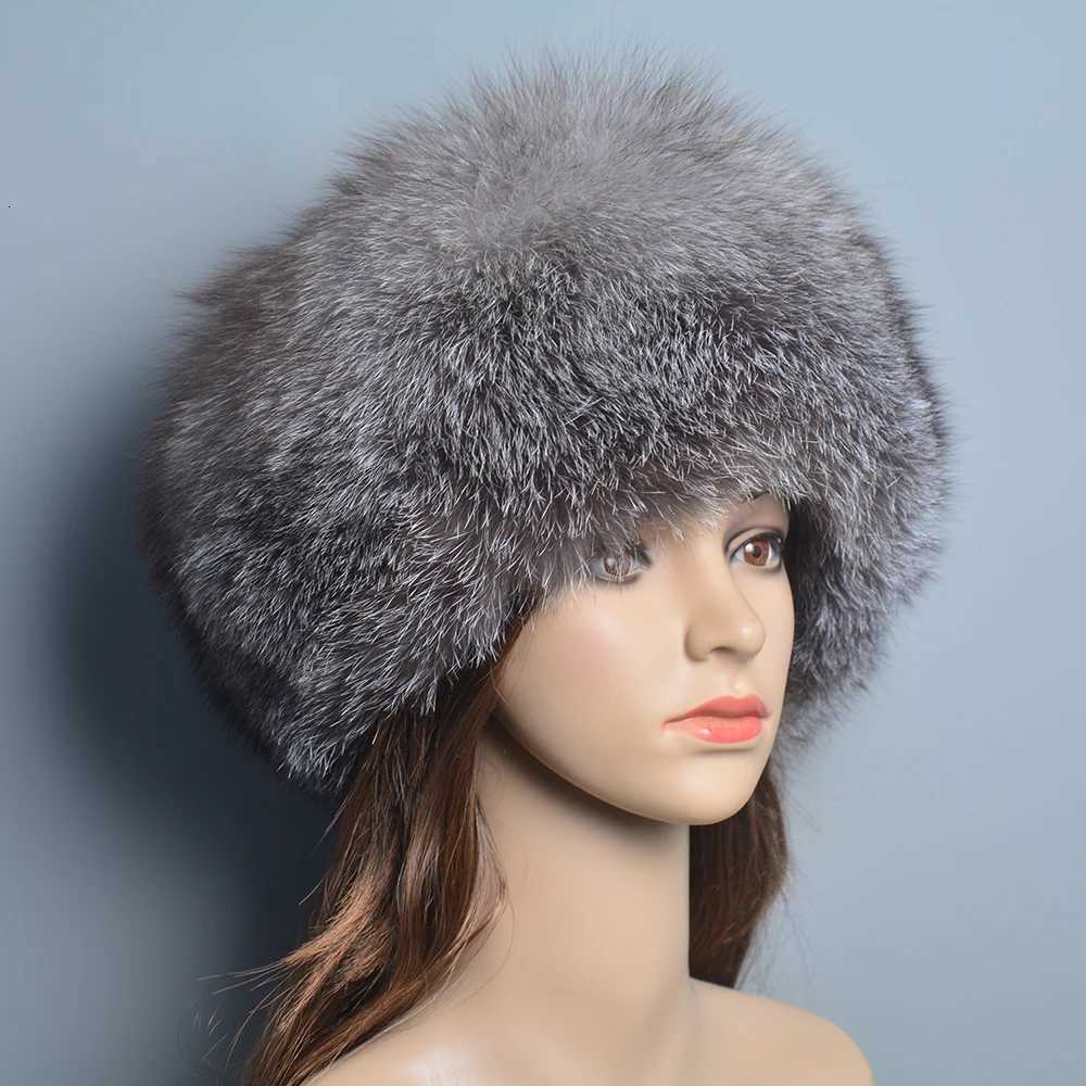 Fashion Real Fur Hats Winter Hats For Wen Natural Fur Beanies Real Bber Hat Fluffy Popar Russian Fa RoundW251023