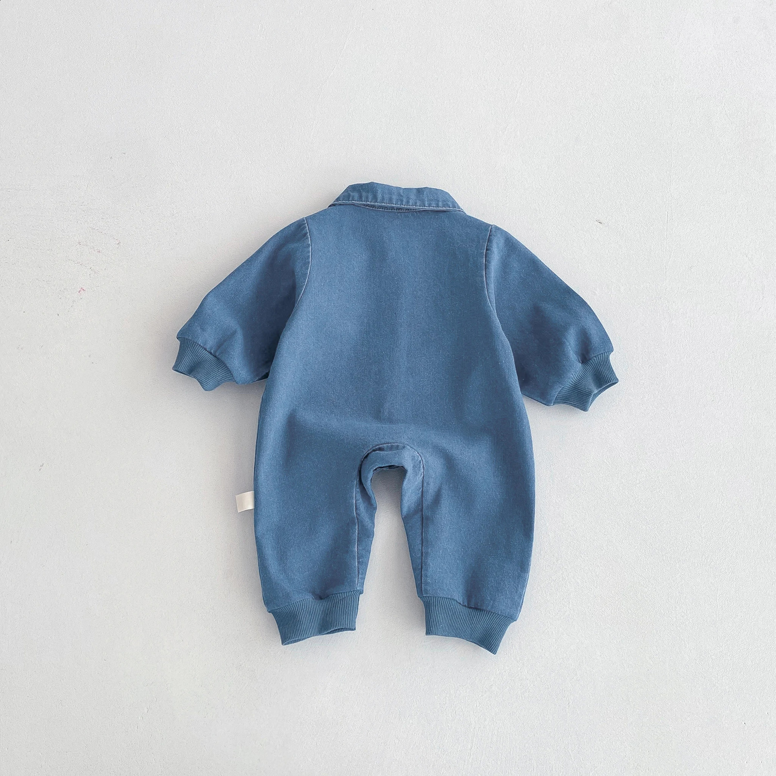 Baby onepiece suit denim autumn wear embroidered outdoor crawling clothes for boys and girls Hayi first birthday clothes fo 251023