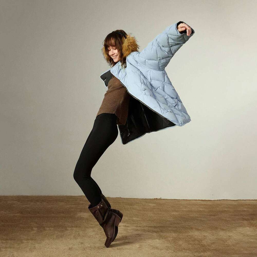 Women 90% White Duck Down 2025 Winter New Dia Grid Double Side Contrasting Color Splicing Jacket Coats Designer Women