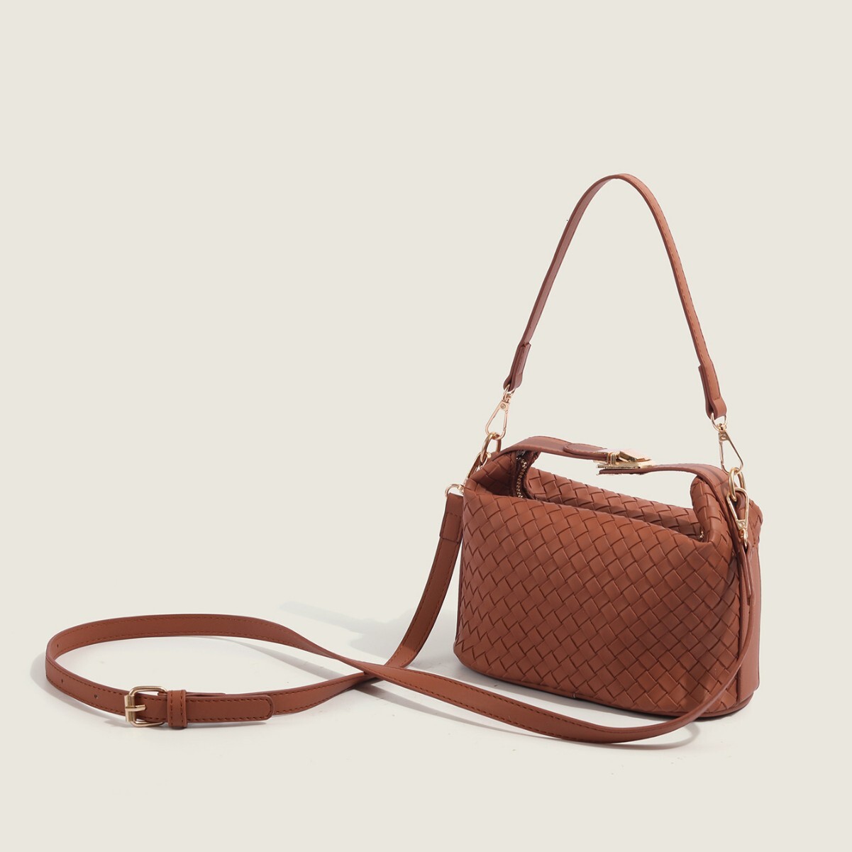 Luxury Brand Designer Bag Women's Leather Woven Small Square Bag 2024 New Autumn Winter Crossbody Shoulder Bag Niche Design Handheld Lunch Box Ba